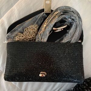 NEW! Elegant Black Clutch Bag/Waist Bag
